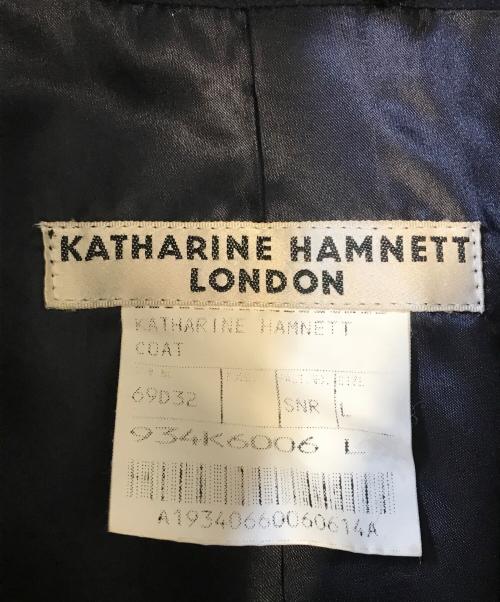 KATHARINE HAMNETT（キャサリンハムネット）KATHARINE HAMNETT (キャサリンハムネット) ロングウールコート ネイビー サイズ:Lの古着・服飾アイテム