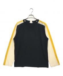 Y's for men（ワイズフォーメン）の古着「3トーンVネックニット」｜ブラック