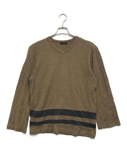 COMME des GARCONS HOMME PLUS（コムデギャルソンオムプリュス）COMME des GARCONS HOMME PLUS (コムデギャルソンオムプリュス) ボーダーニット オリーブ サイズ:表記なしの古着・服飾アイテム