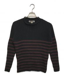 Jean Paul Gaultier homme（ジャンポールゴルチェオム）の古着「ロールネックボーダーニット」｜ブラック
