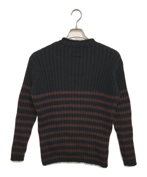 Jean Paul Gaultier homme（ジャンポールゴルチェオム）Jean Paul Gaultier homme (ジャンポールゴルチェオム) ロールネックボーダーニット ブラック サイズ:Freeの古着・服飾アイテム