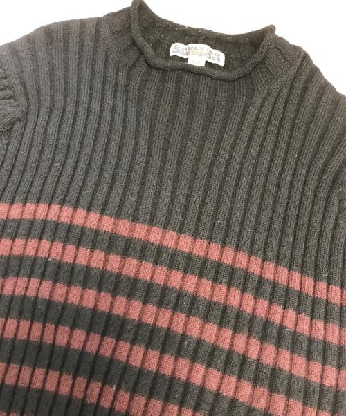 Jean Paul Gaultier homme（ジャンポールゴルチェオム）Jean Paul Gaultier homme (ジャンポールゴルチェオム) ロールネックボーダーニット ブラック サイズ:Freeの古着・服飾アイテム