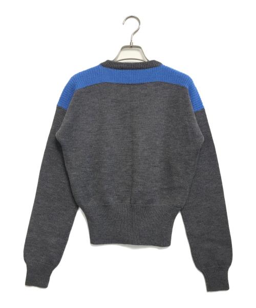 MIU MIU（ミュウミュウ）MIU MIU (ミュウミュウ) バイカラーニット グレー×ブルー サイズ:42の古着・服飾アイテム