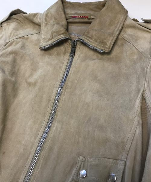 PRADA SPORTS（プラダスポーツ）PRADA SPORTS (プラダスポーツ) ニット切替スエードジャケット ベージュ サイズ:48の古着・服飾アイテム