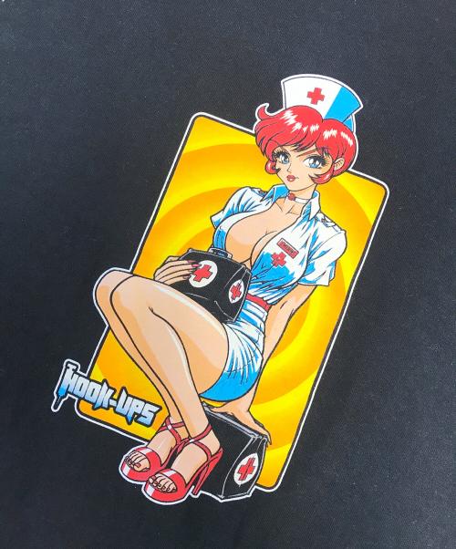 HOOK-UPS（フックアップス）HOOK-UPS (フックアップス) カットソー ブラック サイズ:Lの古着・服飾アイテム