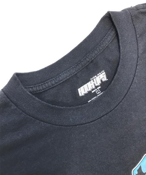 HOOK-UPS（フックアップス）HOOK-UPS (フックアップス) HOOK-UPS(フックアップス)プリントTシャツ ブラック サイズ:Lの古着・服飾アイテム