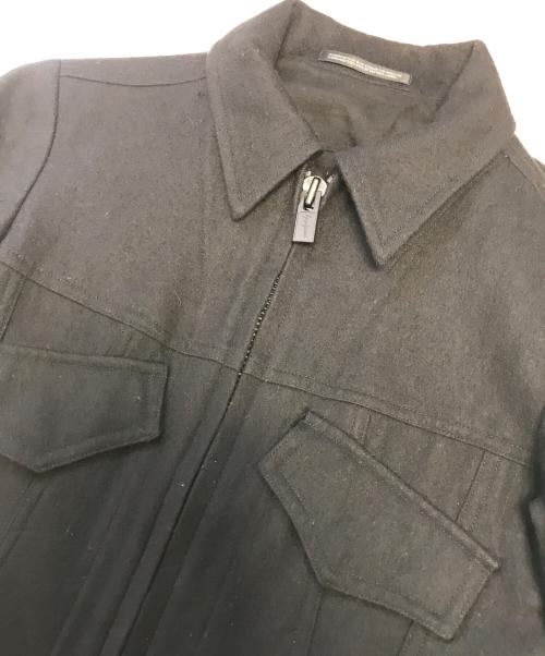 yohji yamamoto+noir（ヨウジヤマモトプリュスノアール）yohji yamamoto+noir (ヨウジヤマモトプリュスノアール) クロップドウールダブルジップジャケット ブラック サイズ:1の古着・服飾アイテム