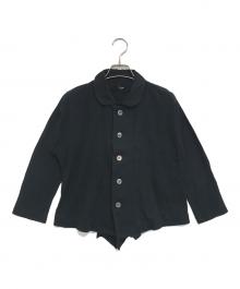 tricot COMME des GARCONS（トリココムデギャルソン）の古着「ドッキング丸襟シャツ」｜ブラック