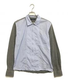 COMME des GARCONS HOMME（コムデギャルソン オム）の古着「異素材切替ジップアップシャツ」｜グレー×ブルー