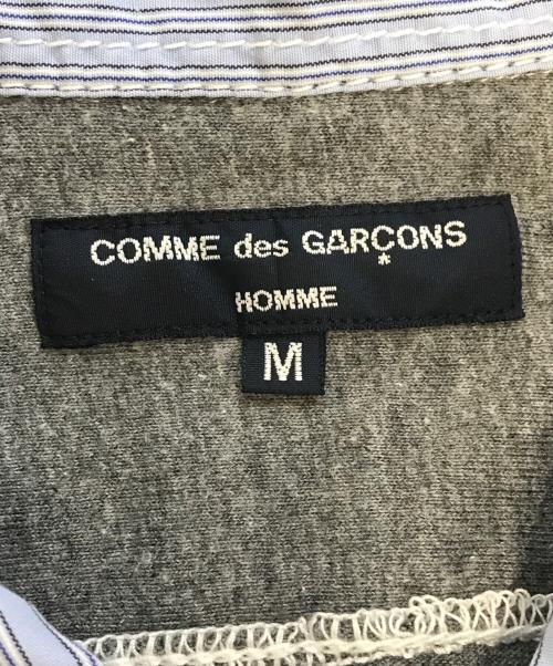 COMME des GARCONS HOMME（コムデギャルソン オム）COMME des GARCONS HOMME (コムデギャルソン オム) 異素材切替ジップアップシャツ グレー×ブルー サイズ:Mの古着・服飾アイテム