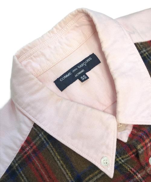 COMME des GARCONS HOMME（コムデギャルソン オム）COMME des GARCONS HOMME (コムデギャルソン オム) 縮絨切替シャツ ピンク サイズ:SSの古着・服飾アイテム