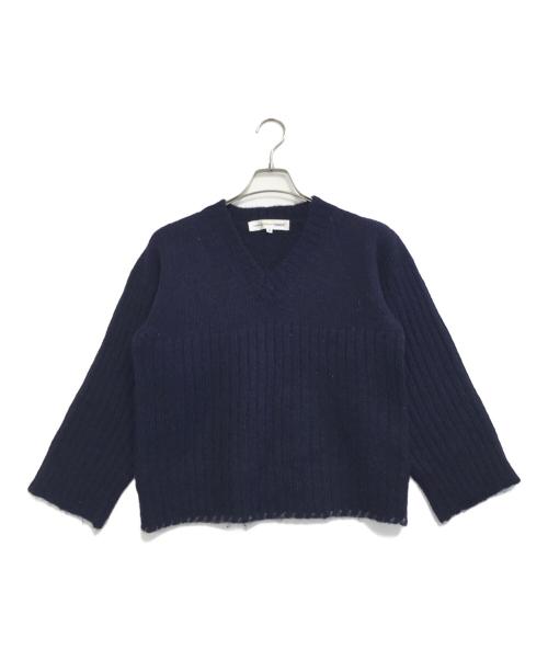 COMME des GARCONS SHIRT（コムデギャルソンシャツ）COMME des GARCONS SHIRT (コムデギャルソンシャツ) Vネックニット ネイビー サイズ:Mの古着・服飾アイテム