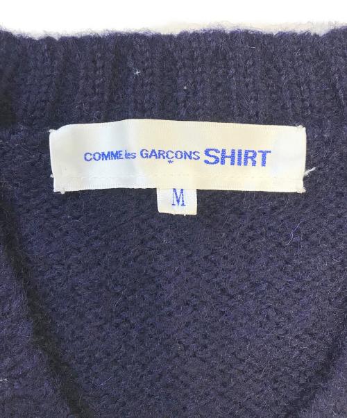 COMME des GARCONS SHIRT（コムデギャルソンシャツ）COMME des GARCONS SHIRT (コムデギャルソンシャツ) Vネックニット ネイビー サイズ:Mの古着・服飾アイテム