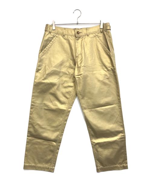 COMME des GARCONS HOMME PLUS（コムデギャルソンオムプリュス）COMME des GARCONS HOMME PLUS (コムデギャルソンオムプリュス) コーティングワイドパンツ ゴールド サイズ:Sの古着・服飾アイテム