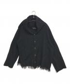 tricot COMME des GARCONSトリココムデギャルソン）の古着「90's 変形フリンジ縮絨ジャケット」｜ブラック