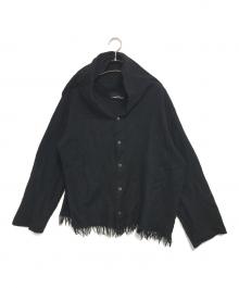 tricot COMME des GARCONS（トリココムデギャルソン）の古着「90's 変形フリンジ縮絨ジャケット」｜ブラック
