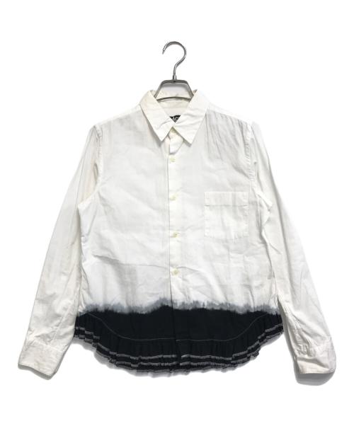 BLACK COMME des GARCONS（ブラックコムデギャルソン）BLACK COMME des GARCONS (ブラックコムデギャルソン) グラデーションフリルシャツ ホワイト サイズ:Sの古着・服飾アイテム