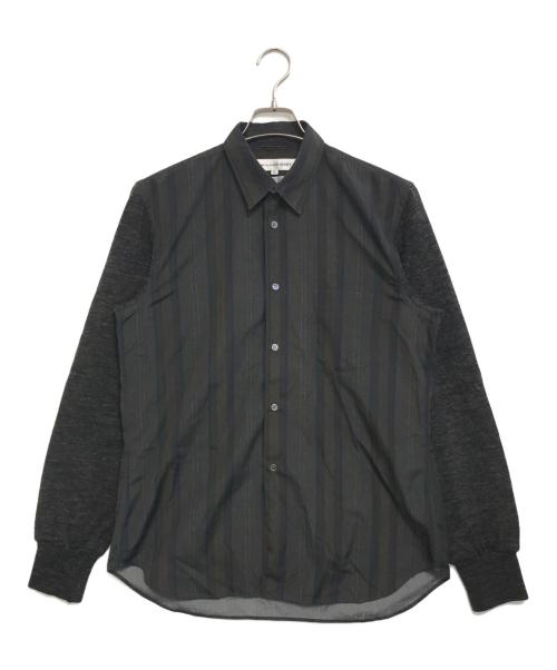 COMME des GARCONS SHIRT（コムデギャルソンシャツ）COMME des GARCONS SHIRT (コムデギャルソンシャツ) 異素材切替シャツ ブラック サイズ:Mの古着・服飾アイテム