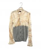 COMME des GARCONSコムデギャルソン）の古着「異素材切替ブラウス」｜ベージュ