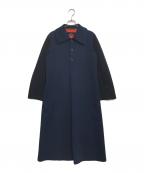 tricot COMME des GARCONSトリココムデギャルソン）の古着「バイカラーシャツワンピース」｜ネイビー×ブラック