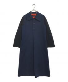 tricot COMME des GARCONS（トリココムデギャルソン）の古着「バイカラーシャツワンピース」｜ネイビー×ブラック