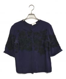 DRIES VAN NOTEN（ドリスヴァンノッテン）の古着「装飾シルクブラウス」｜パープル