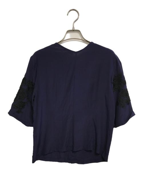 DRIES VAN NOTEN（ドリスヴァンノッテン）DRIES VAN NOTEN (ドリスヴァンノッテン) 装飾シルクブラウス パープル サイズ:36の古着・服飾アイテム