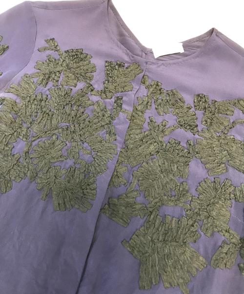 DRIES VAN NOTEN（ドリスヴァンノッテン）DRIES VAN NOTEN (ドリスヴァンノッテン) 装飾シルクブラウス パープル サイズ:36の古着・服飾アイテム