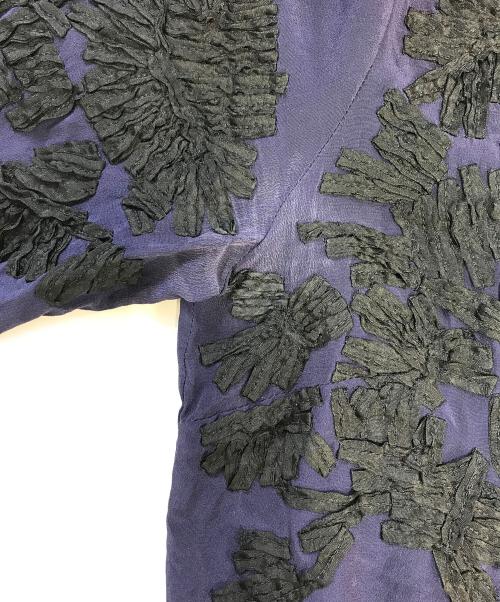 DRIES VAN NOTEN（ドリスヴァンノッテン）DRIES VAN NOTEN (ドリスヴァンノッテン) 装飾シルクブラウス パープル サイズ:36の古着・服飾アイテム