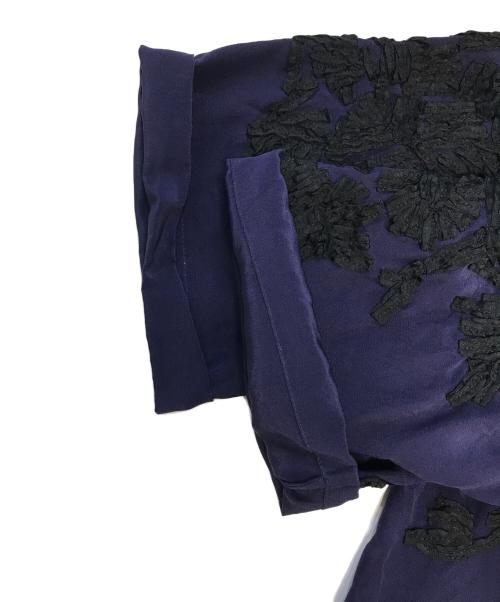 DRIES VAN NOTEN（ドリスヴァンノッテン）DRIES VAN NOTEN (ドリスヴァンノッテン) 装飾シルクブラウス パープル サイズ:36の古着・服飾アイテム