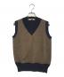COMME des GARCONS（コムデギャルソン）の古着「バイカラーニットベスト」｜ネイビー×ブラウン