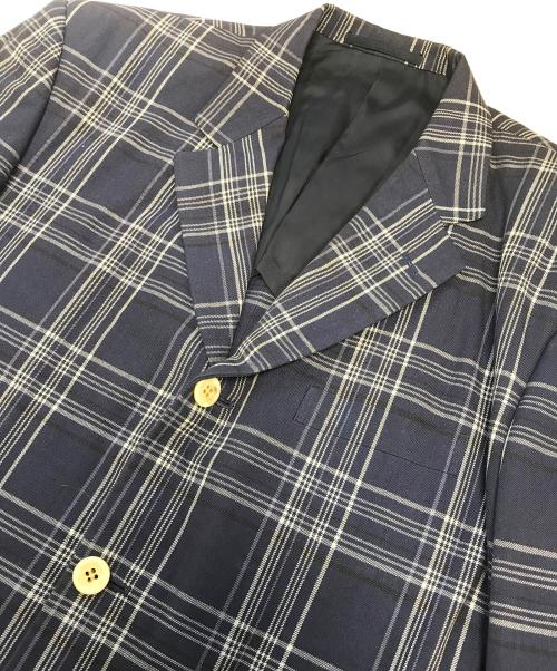 COMME des GARCONS HOMME（コムデギャルソン オム）COMME des GARCONS HOMME (コムデギャルソン オム) チェックテーラードジャケット ブルー サイズ:Mの古着・服飾アイテム