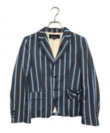 tricot COMME des GARCONS（トリココムデギャルソン）の古着「ストライプテーラードジャケット」｜グレー