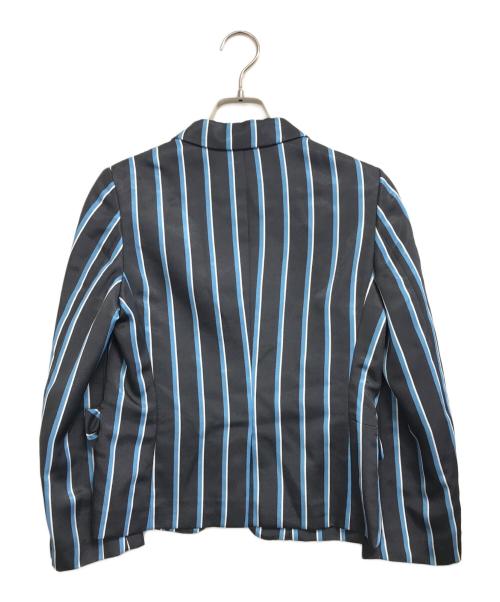 tricot COMME des GARCONS（トリココムデギャルソン）tricot COMME des GARCONS (トリココムデギャルソン) ストライプテーラードジャケット グレー サイズ:Sの古着・服飾アイテム