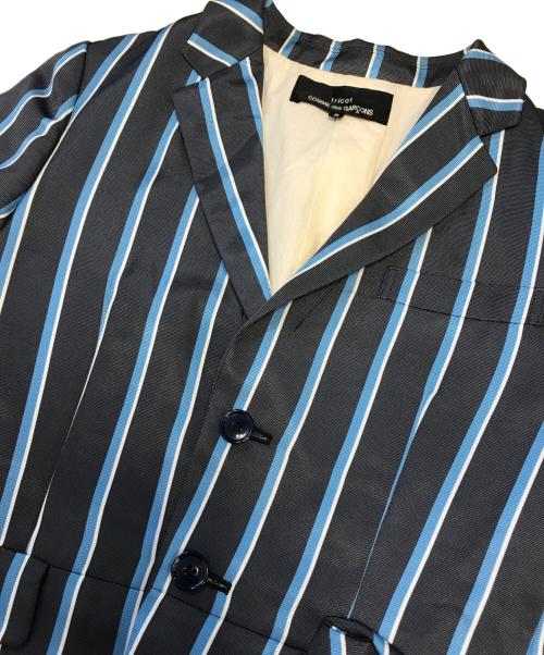 tricot COMME des GARCONS（トリココムデギャルソン）tricot COMME des GARCONS (トリココムデギャルソン) ストライプテーラードジャケット グレー サイズ:Sの古着・服飾アイテム