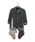 COMME des GARCONSコムデギャルソン）の古着「ドッキングテーラードジャケット」｜マルチカラー