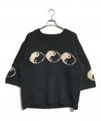 Mcmachan Woolenマクマーンウーレン）の古着「YIN&YANG NEPAL COTTON KNIT」｜ブラック×ホワイト