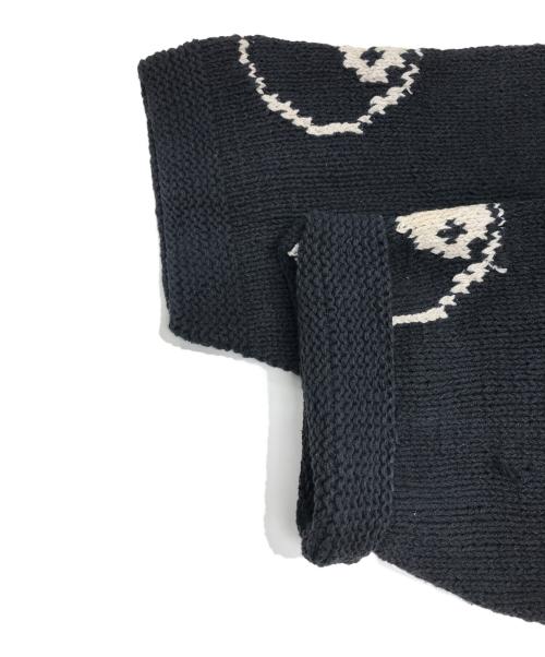 Mcmachan Woolen（マクマーンウーレン）Mcmachan Woolen (マクマーンウーレン) YIN&YANG NEPAL COTTON KNIT ブラック×ホワイト サイズ:表記なしの古着・服飾アイテム