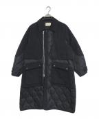 PUBLIC TOKYOパブリックトウキョウ）の古着「キルトスウェードコンビコート」｜ブラック