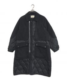 PUBLIC TOKYO（パブリックトウキョウ）の古着「キルトスウェードコンビコート」｜ブラック