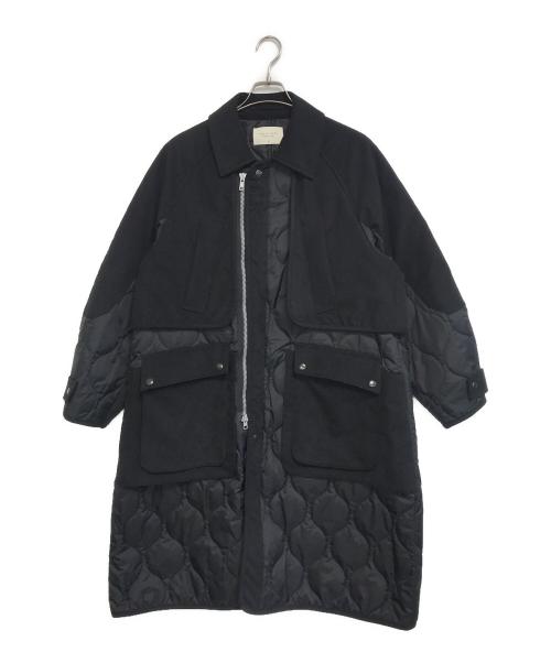 PUBLIC TOKYO（パブリックトウキョウ）PUBLIC TOKYO (パブリックトウキョウ) キルトスウェードコンビコート ブラック サイズ:01の古着・服飾アイテム