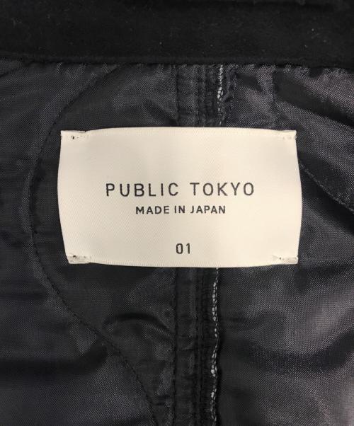PUBLIC TOKYO（パブリックトウキョウ）PUBLIC TOKYO (パブリックトウキョウ) キルトスウェードコンビコート ブラック サイズ:01の古着・服飾アイテム