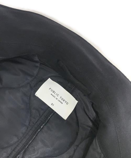 PUBLIC TOKYO（パブリックトウキョウ）PUBLIC TOKYO (パブリックトウキョウ) キルトスウェードコンビコート ブラック サイズ:01の古着・服飾アイテム