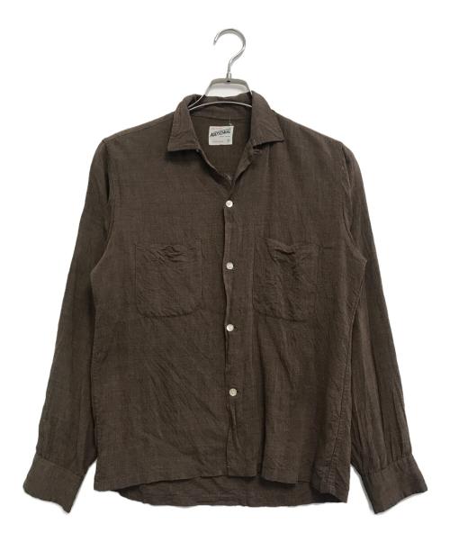 National（ナショナル）National (ナショナル) オープンカラーシャツ ブラウン サイズ:Ｓの古着・服飾アイテム