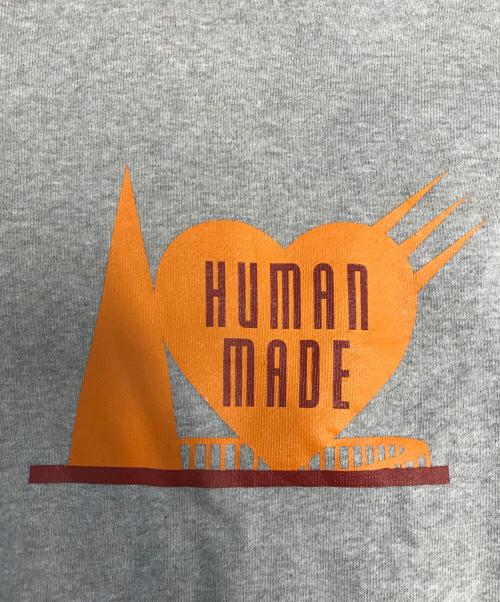HUMAN MADE（ヒューマンメイド）HUMAN MADE (ヒューマンメイド) 2トーンハーフジップパーカー グレー×オレンジ サイズ:XLの古着・服飾アイテム