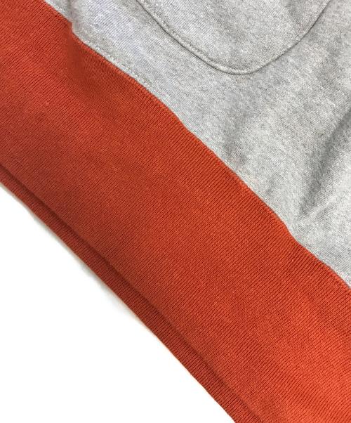 HUMAN MADE（ヒューマンメイド）HUMAN MADE (ヒューマンメイド) 2トーンハーフジップパーカー グレー×オレンジ サイズ:XLの古着・服飾アイテム