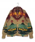 POLO RALPH LAURENポロ・ラルフローレン）の古着「ネイティブ柄ショールカラーカーディガン」｜レッド