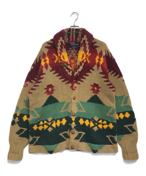 POLO RALPH LAUREN（ポロ・ラルフローレン）POLO RALPH LAUREN (ポロ・ラルフローレン) ネイティブ柄ショールカラーカーディガン レッド サイズ:XLの古着・服飾アイテム