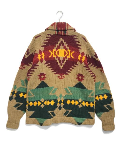 POLO RALPH LAUREN（ポロ・ラルフローレン）POLO RALPH LAUREN (ポロ・ラルフローレン) ネイティブ柄ショールカラーカーディガン レッド サイズ:XLの古着・服飾アイテム