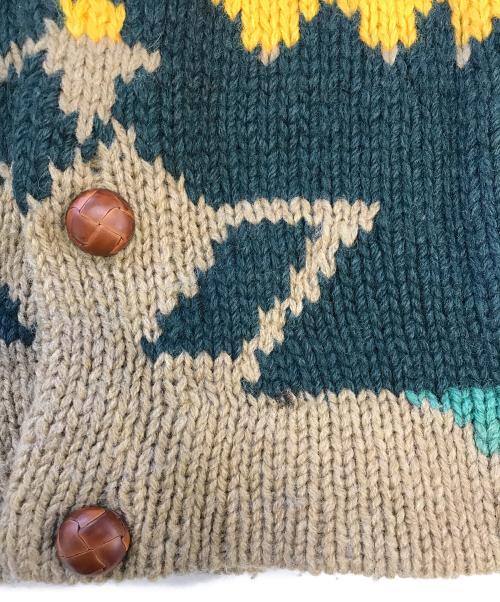 POLO RALPH LAUREN（ポロ・ラルフローレン）POLO RALPH LAUREN (ポロ・ラルフローレン) ネイティブ柄ショールカラーカーディガン レッド サイズ:XLの古着・服飾アイテム